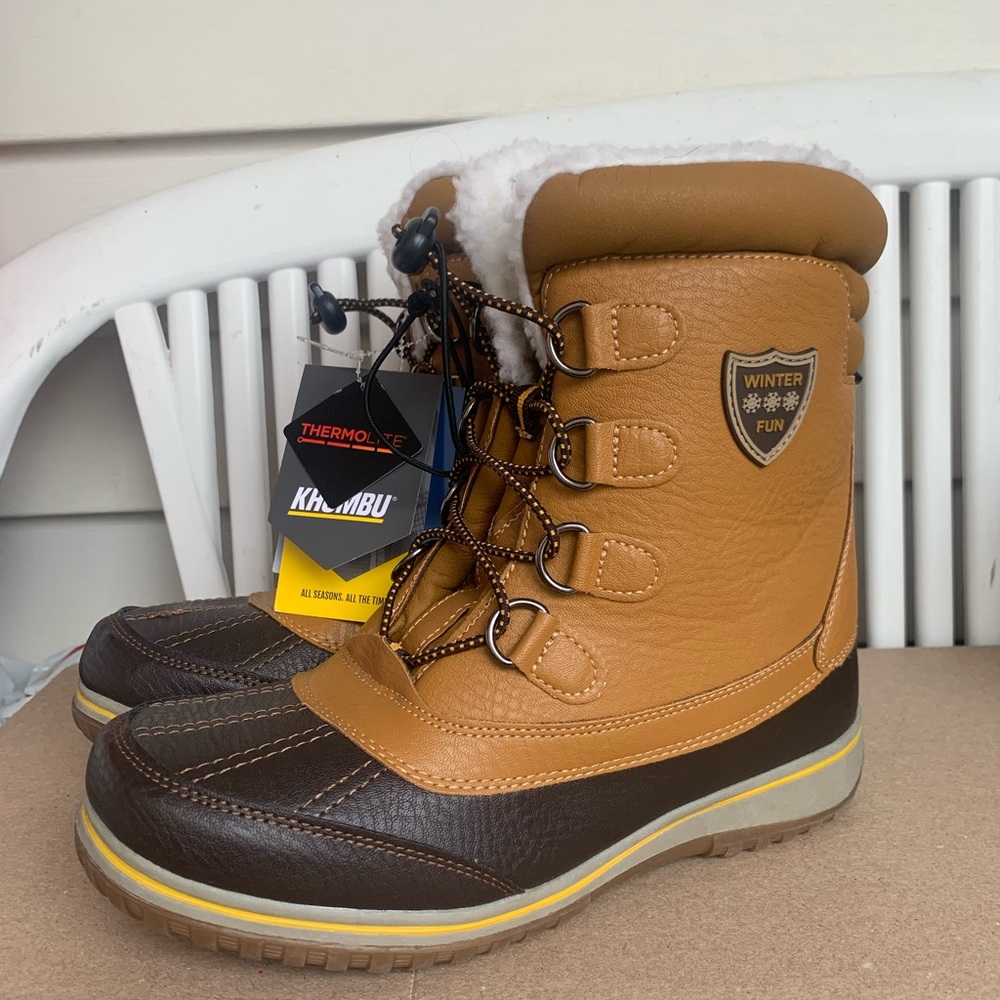 Khombu Winter Fun Boots in Brown and Tan